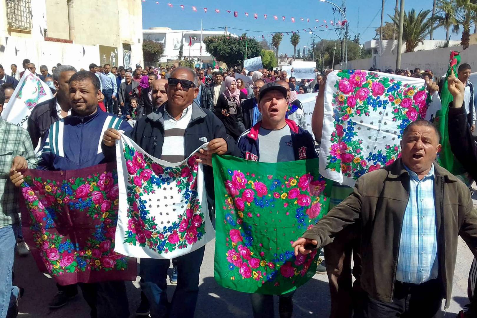 Dimostratori a Sidi Bouzid - AFP